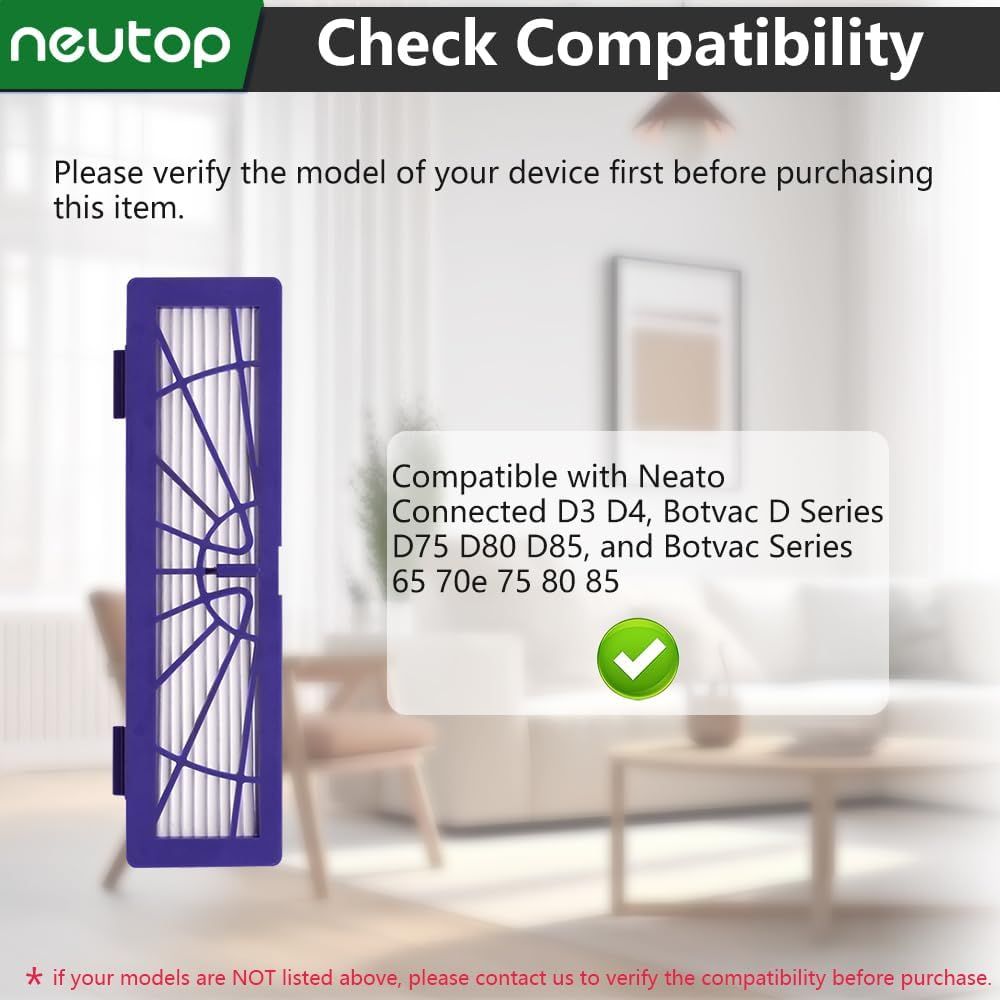Replacement ilters Compatible with Neato Connected D3 D4 D Series D75 D80 D85 and Botvac Series 65 70e 75 80 85 Robot Vacuum Parts Accessories High Perormance, 7-Pack. - Image 3
