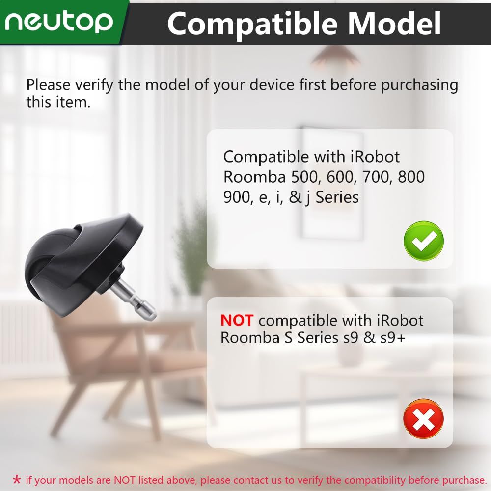Replacement Part Caster ront Wheel Compatible with All iRobot Roomba 500, 600, 700, 800, 900, e, i, & j Series Robot Vacuum and Mop, 2-Pack. - Image 2