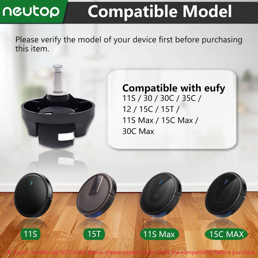 Replacement Caster ront Wheel Compatible with euy RoboVac 11S, 30, 30C, 35C, 12, 15C, 15T, 11S/15C/30C Max, Robot Vacuum, 2-Pack. - Image 2