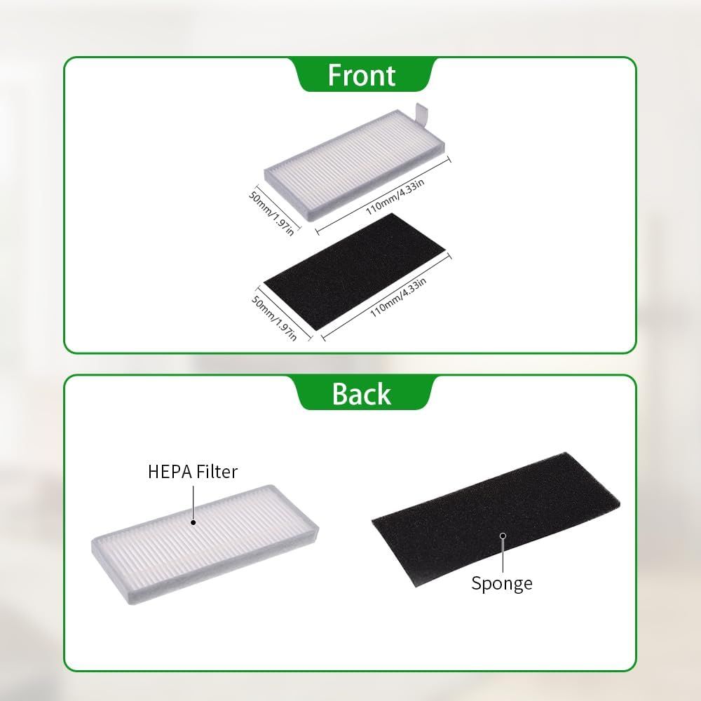 Replacement ilters Compatible with Ecovacs Deebot N79S N79 DN622 DN622.11 DN622.31 N79W N79se Deebot 500 DC3G and Yeedi K600 K700, Robot Vacuums, 9-Pack. - Image 2