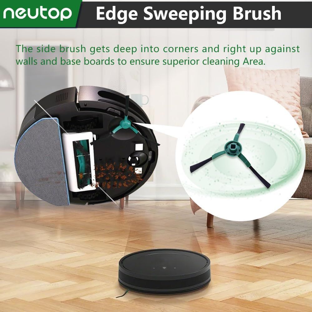 Edge-Sweeping Brush Side Brush Compatible with iRobot Roomba 705/505/504/405/205/105/104/Essential Series Robot Vacuums, 12-Pack - Image 4