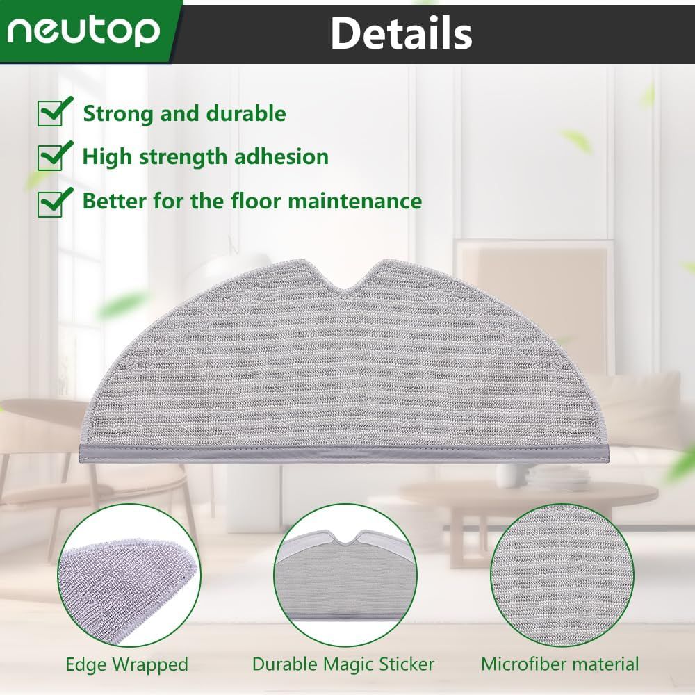 Mop Cloths Pads Water Tank ilter Compatible with  Q7, Q7 Max, S6, S6 Pure/MaxV, S5 Max, S5, S4, E5, E4, E35 and E2 Robot Vacuums, 18-Pack. - Image 2