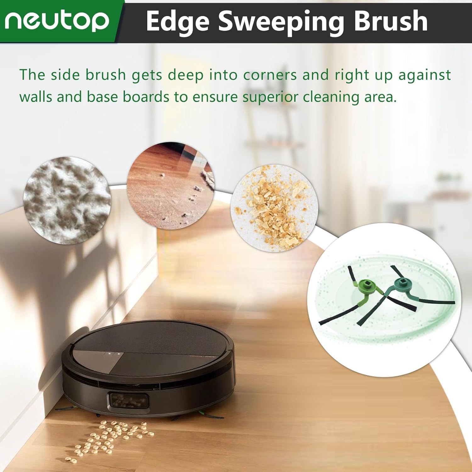 Edge-Sweeping Brush Side Brush Compatible with iRobot Roomba Max 707 Combo/Max 705 Combo, Robot Vacuums, 10-Pack - Image 4