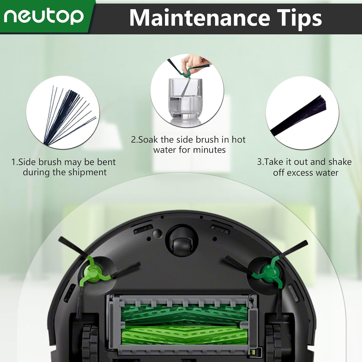Edge-Sweeping Brush Side Brush Compatible with iRobot Roomba Max 707 Combo/Max 705 Combo, Robot Vacuums, 10-Pack - Image 5