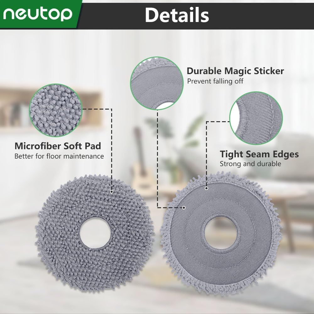 Replacement Mopping Pads Compatible with  Q Revo, Qrevo MaxV/S/Pro/Master/Slim/Edge/Curv/S5V/2R3W, QV 35A, QV 35S, Saros 10R Robot Vacuums Parts Accessories, 4-Pack. - Image 3