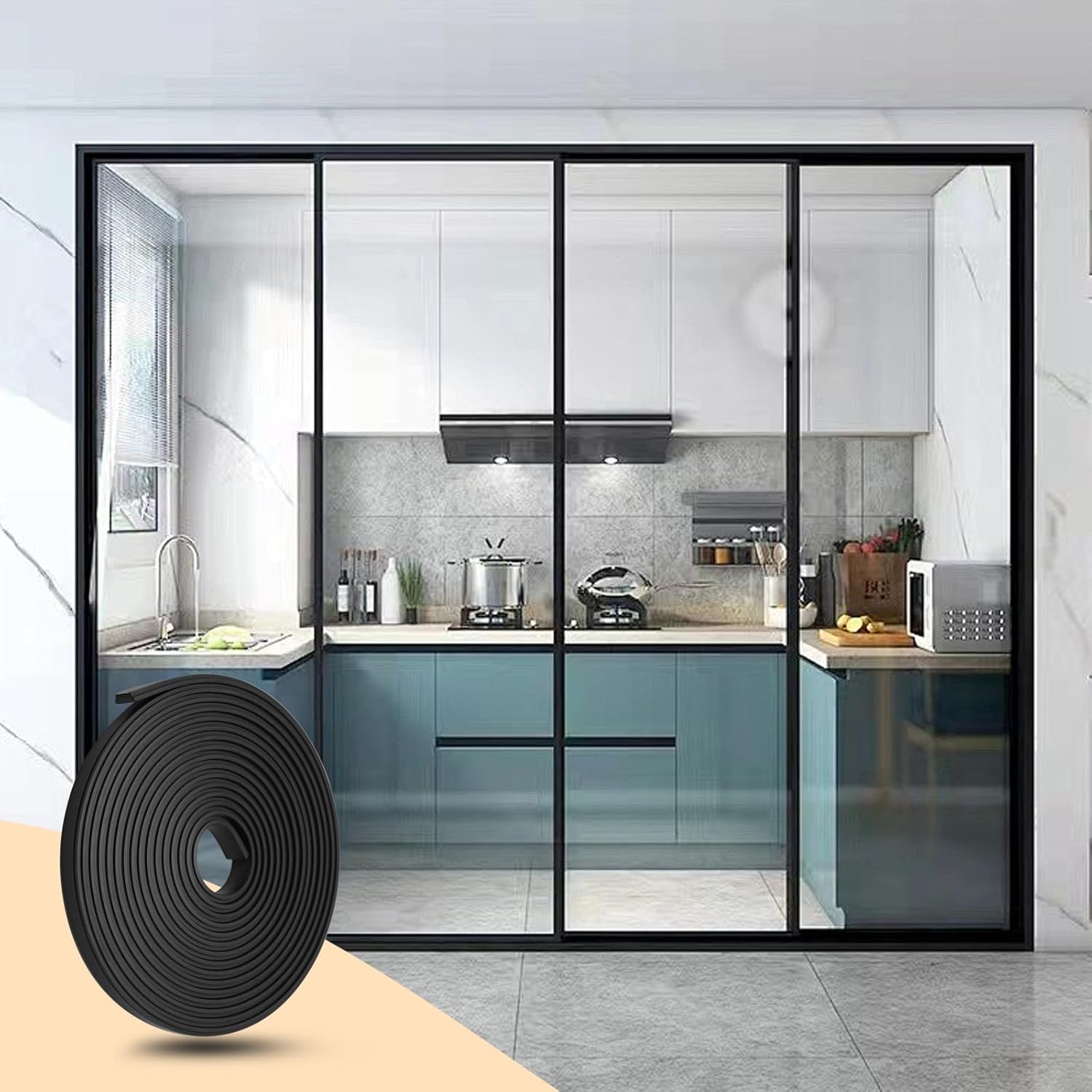 Biaungdo 134 Inch Flexible Shower Door Magnetic Strip, 1 Roll Insert Shower Door Replacement Seal Strip Waterproof Long Shower Door Strip for Framed Semi Framed Swinging Glass Shower Doors, Black - Image 6