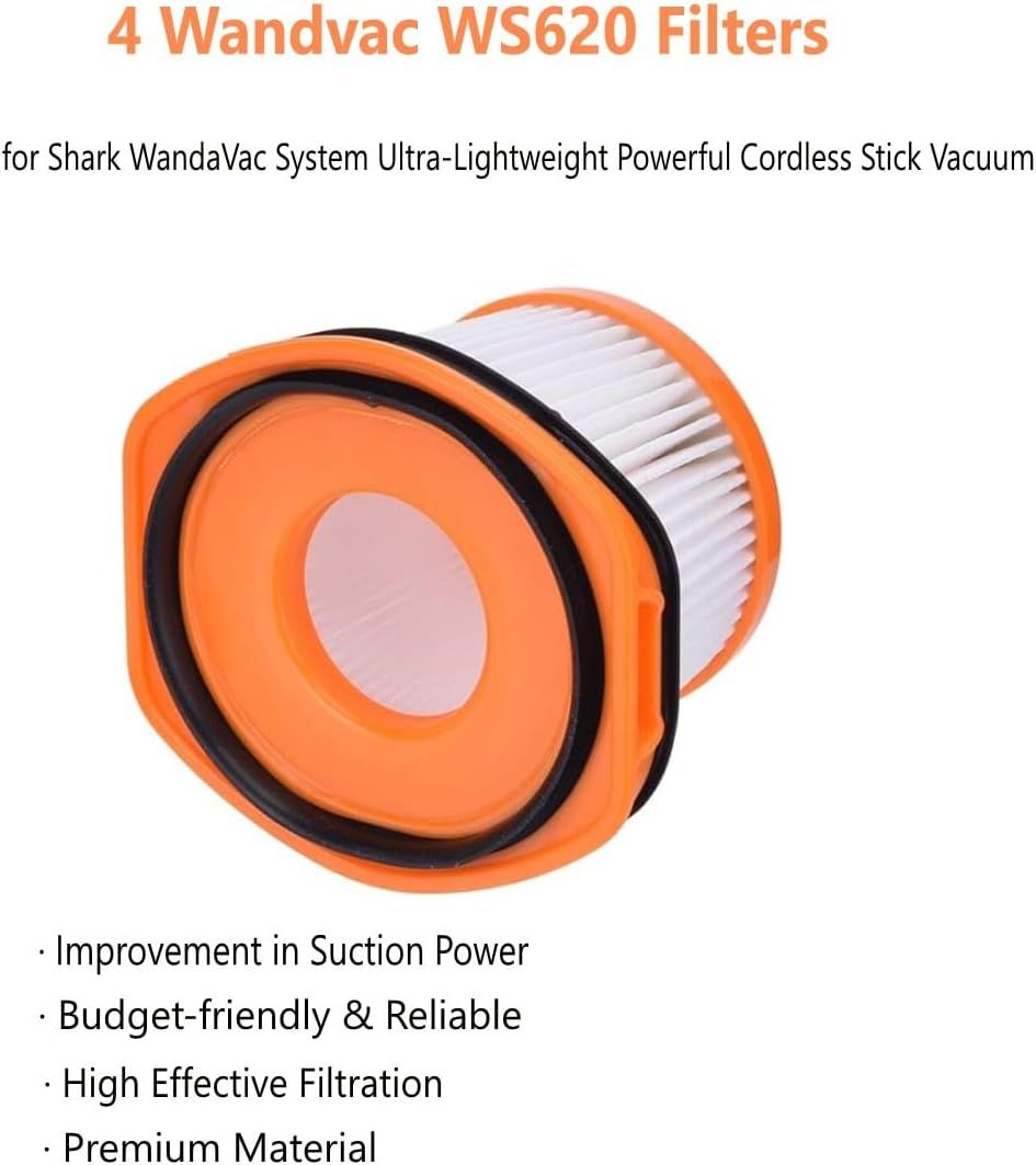 WS620 WS632 Cordless Stick Vacuum ilter Replacement or Shark Wandvac System WS620 WS630 WS631 WS632 WS633 WS642 XWV360 Improve Suction/Washable/Reusable ilter Perect or Pet Hair, Dirt, Dust - Image 5