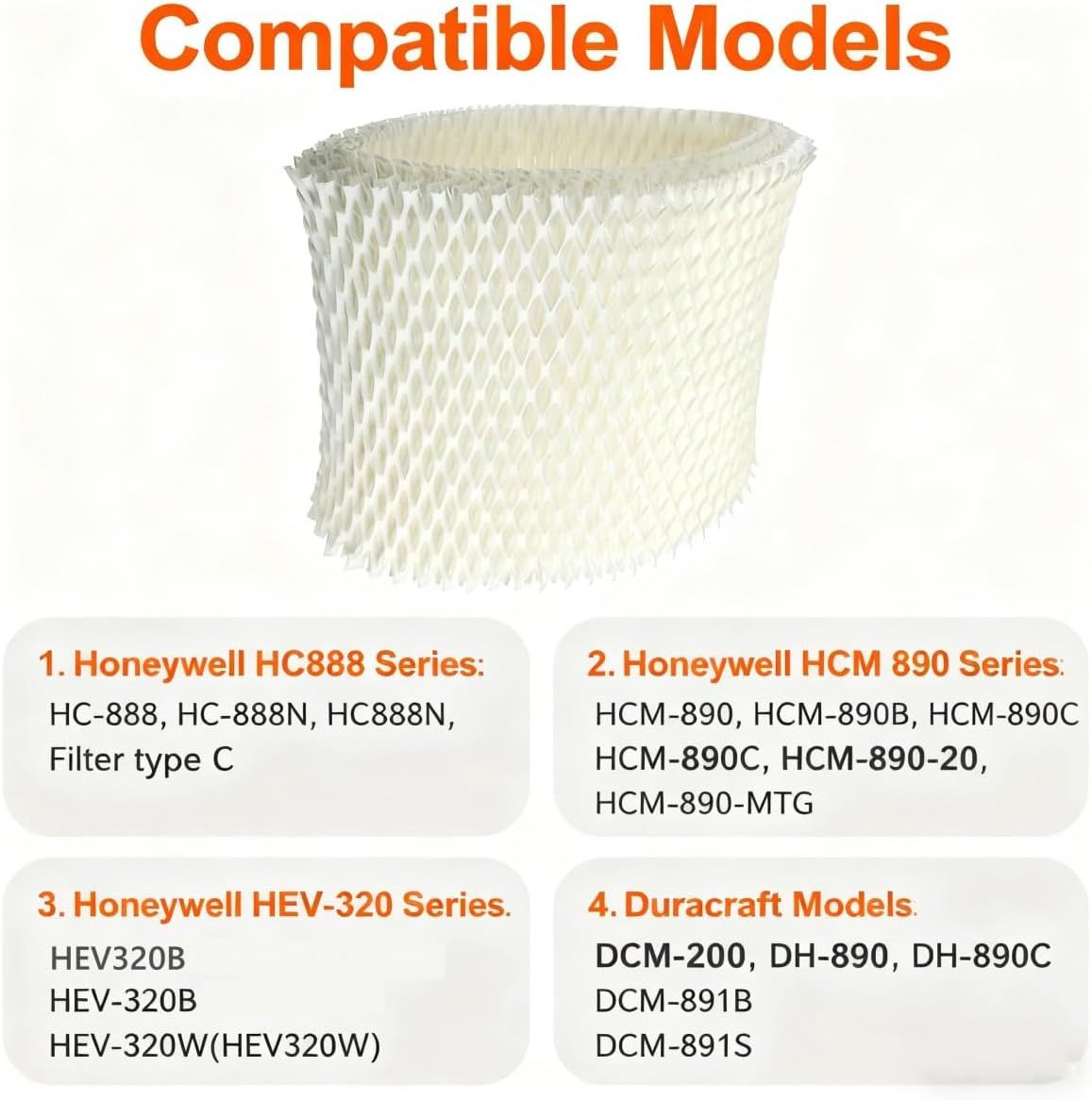 Humidiier ilter C Compatible with Honeywell HC-888N, HC-888, Wicking ilters Replacement Pack o 2 - Image 2