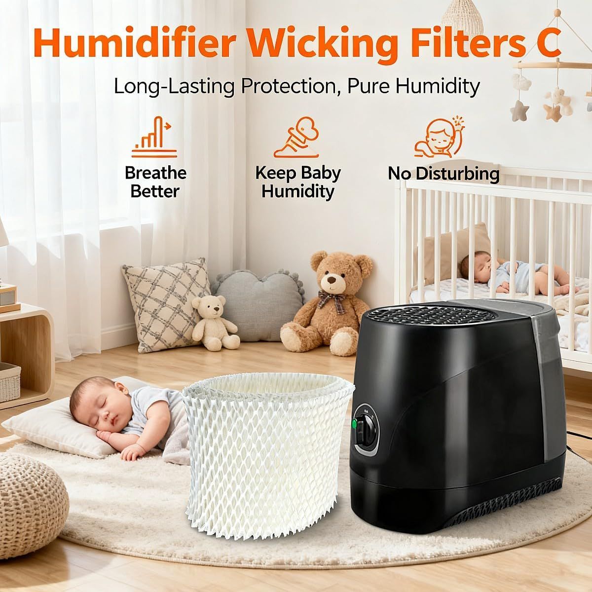 Humidiier ilter C Compatible with Honeywell HC-888N, HC-888, Wicking ilters Replacement Pack o 2 - Image 8