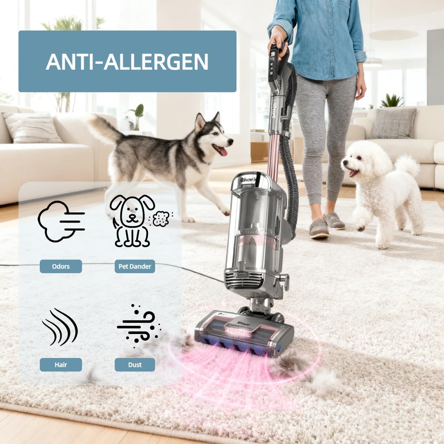 AZ2002 Replacement ilter Compatible with Shark Vertex DuoClean Powerin Upright Vacuum AZ2000, AZ2000W, AZ2002.Compare to Part # XHAZ2000, XKAZ2000 (1 Post-Motor ilter+3 oam & elt ilters) - Image 6