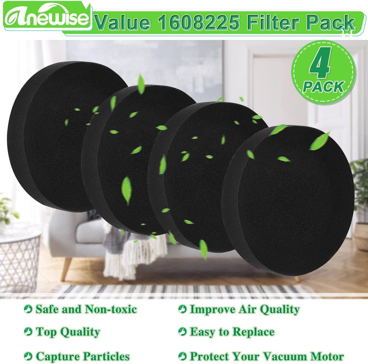 4 Pack 1608225 ilter or Bissell or Cleanview Swivel Rewind 4438 3836 3197A 2252 3536 2254 3534 3837 Powerorce Helix Turbo 1701 1797 2191 2190 Upright Vacuum, ilters Part 1640811 - Image 4