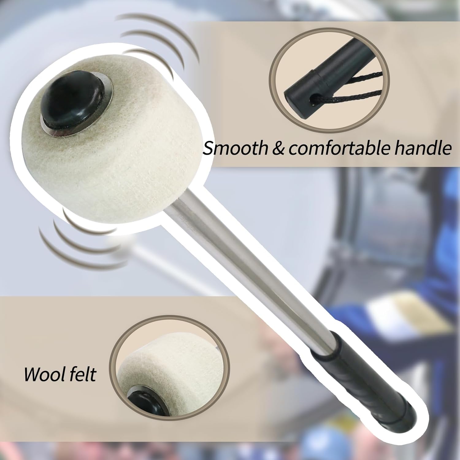 Biaungdo 2 Pack Drum Mallet, 32cm/12.6