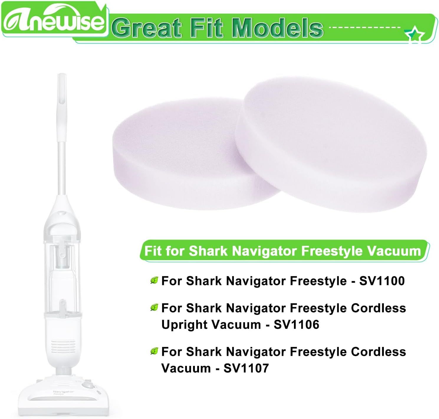 4 Pack SV1106 ilter or Shark Navigator reestyle SV1112, SV1106, SV1107 and SV1100 Cordless Upright Vacuum. Compare to Part # X1100T - Image 3