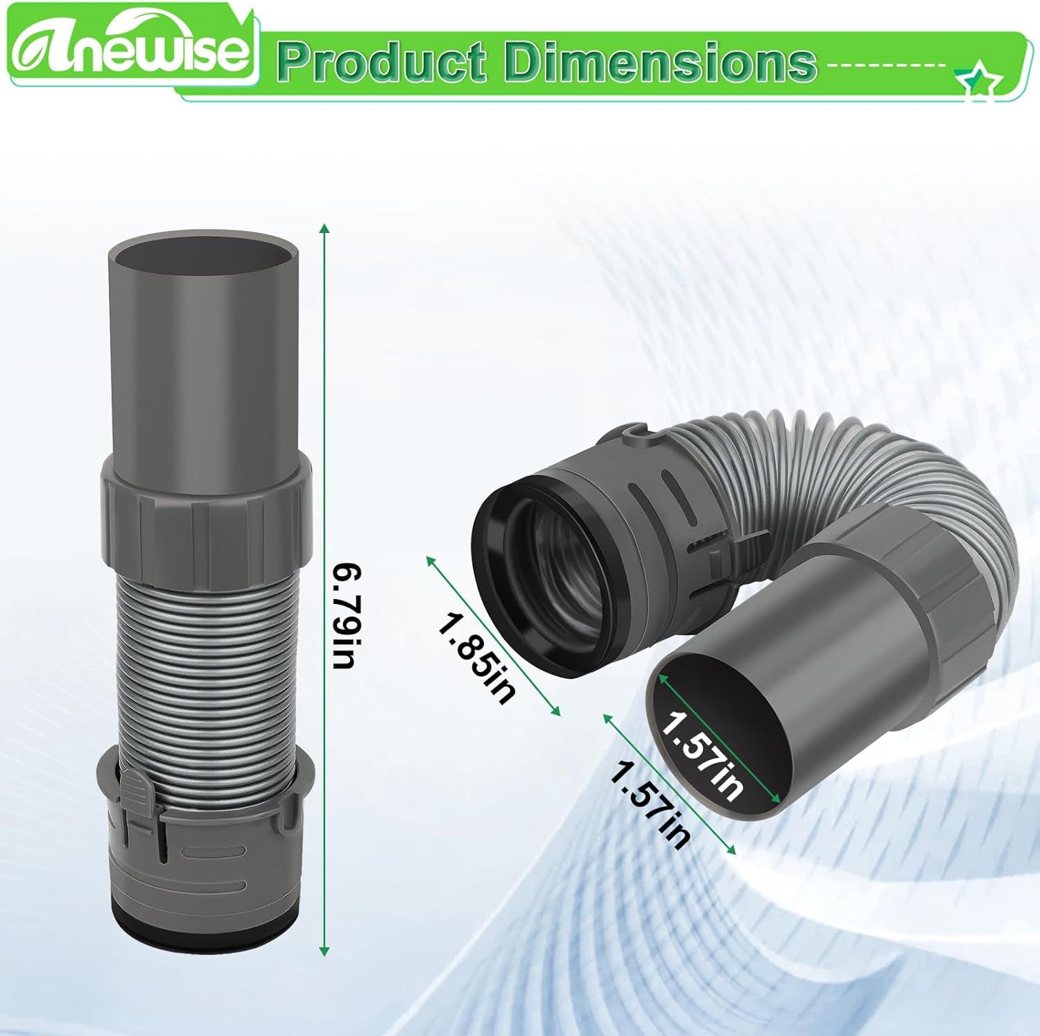 Replacement Hose Part or Shark Navigator Lit Away Deluxe Vacuum NV352, NV351, NV350, NV380, UV440, 1 Nozzle Hose and 1 Mini Brush, Replace Parts 193J - Image 2