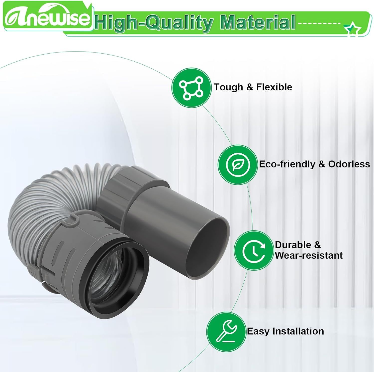 Replacement Hose Part or Shark Navigator Lit Away Deluxe Vacuum NV352, NV351, NV350, NV380, UV440, 1 Nozzle Hose and 1 Mini Brush, Replace Parts 193J - Image 4