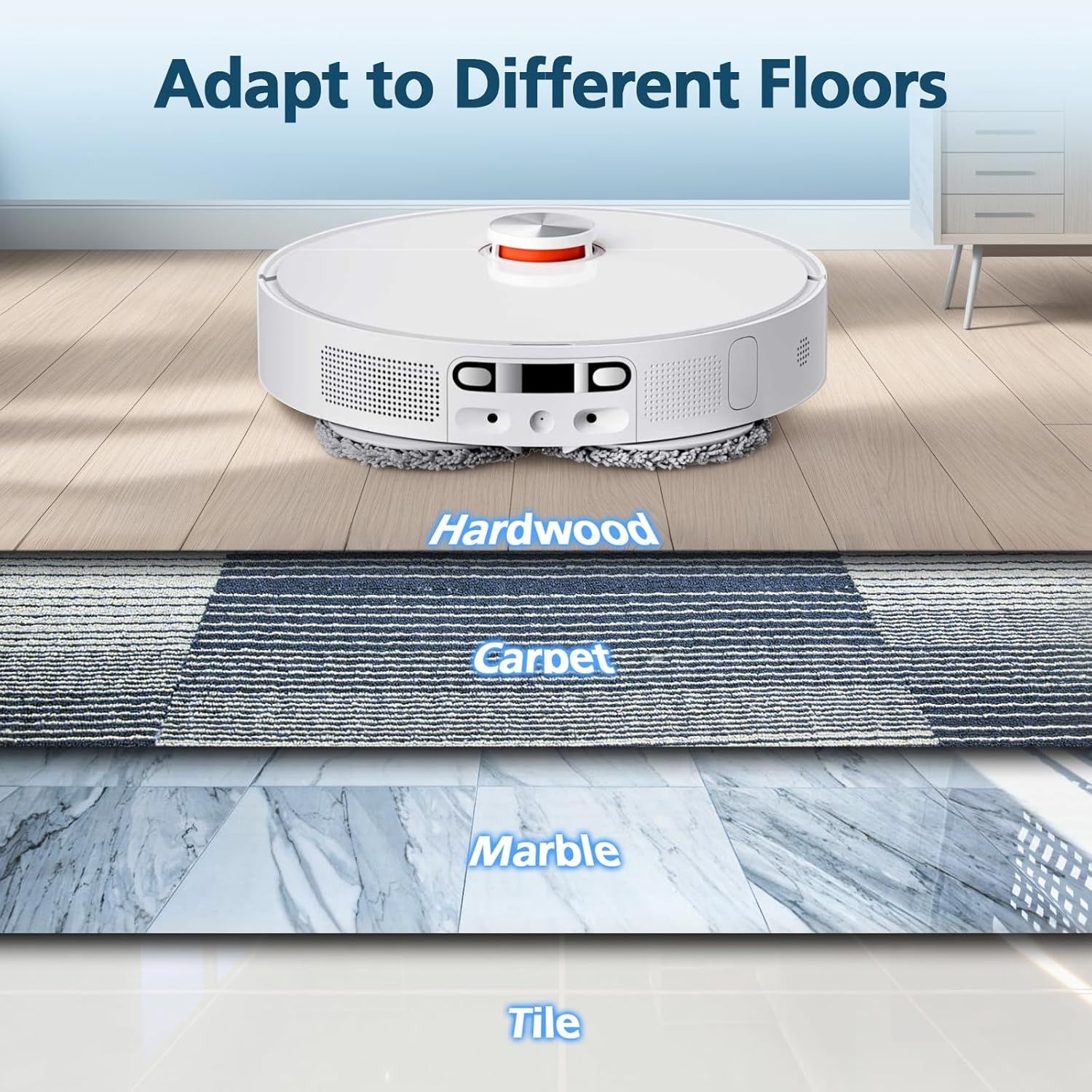 6-Pack Mop Pads or Dreame L40 Ultra/X40 Ultra/X50 Ultra/L50 Ultra/L10S Ultra/ L10s Pro Ultra Heat/L10S Ultra Gen2/L40S Ultra/X30 Ultra/L10 Ultra Robot Vacuum, Washable Microiber Replacement Pads - Image 5