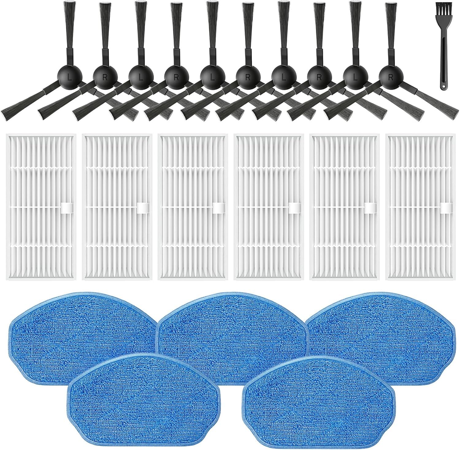 Replacement Parts or XIEBro Lie BR151, or ZCWA BR151, or MANVN BR151, or Kilgone G20, or MAMNV BR151, or MANVINS G20, or ZC WAS BR151, or iMartine BR151, 6 ilters, 5 Mop Pads, 10 Side Brush - Image 1