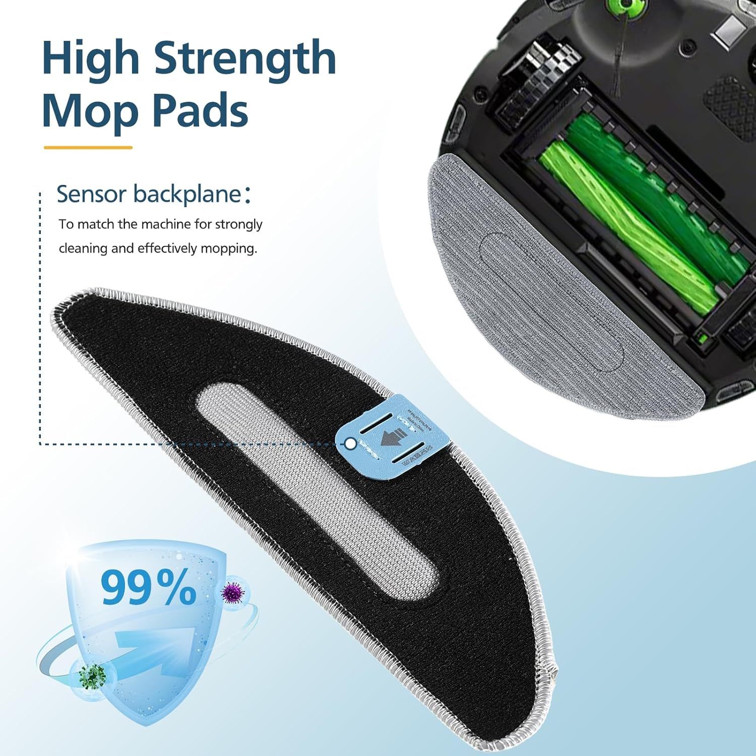 4 Pack Replacement Mop Pad Compatible with iRobot Roomba Combo i5+/ i5/ j5+/ j5 Robot Vacuum and Mop, Washable & Reusable Microiber Cleaning Pads - Image 5