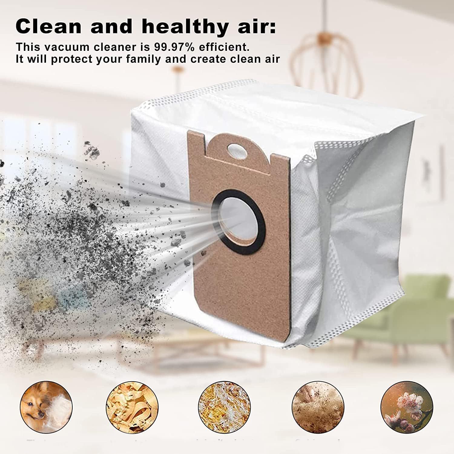 Dust Bags Replacement or iHome AutoVac Nova Pro Sel Empty Robot Vacuum Cleaner Accessory Parts, or iHome Nova S1 Pro, Halo, Orbita, Eclipse, Luna, 6 Pack - Image 6