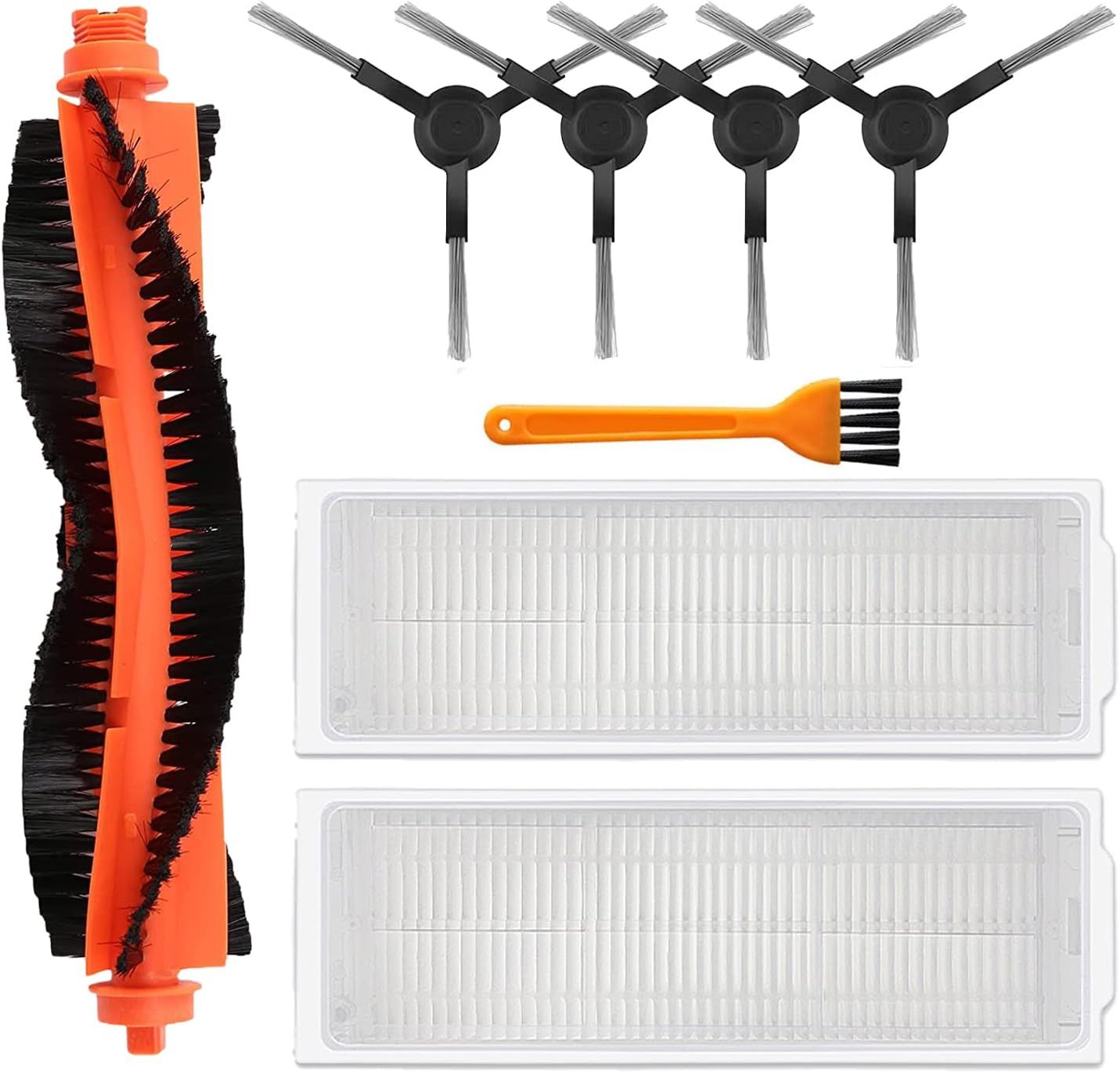 Replacement Spare Parts or WYZE Robot Vacuum Cleaner WVCR200S Accessories, 1 Main Roller Brush,4 Side Brushes, 2 Hepa ilters, 1 Cleaning Brush - Image 1