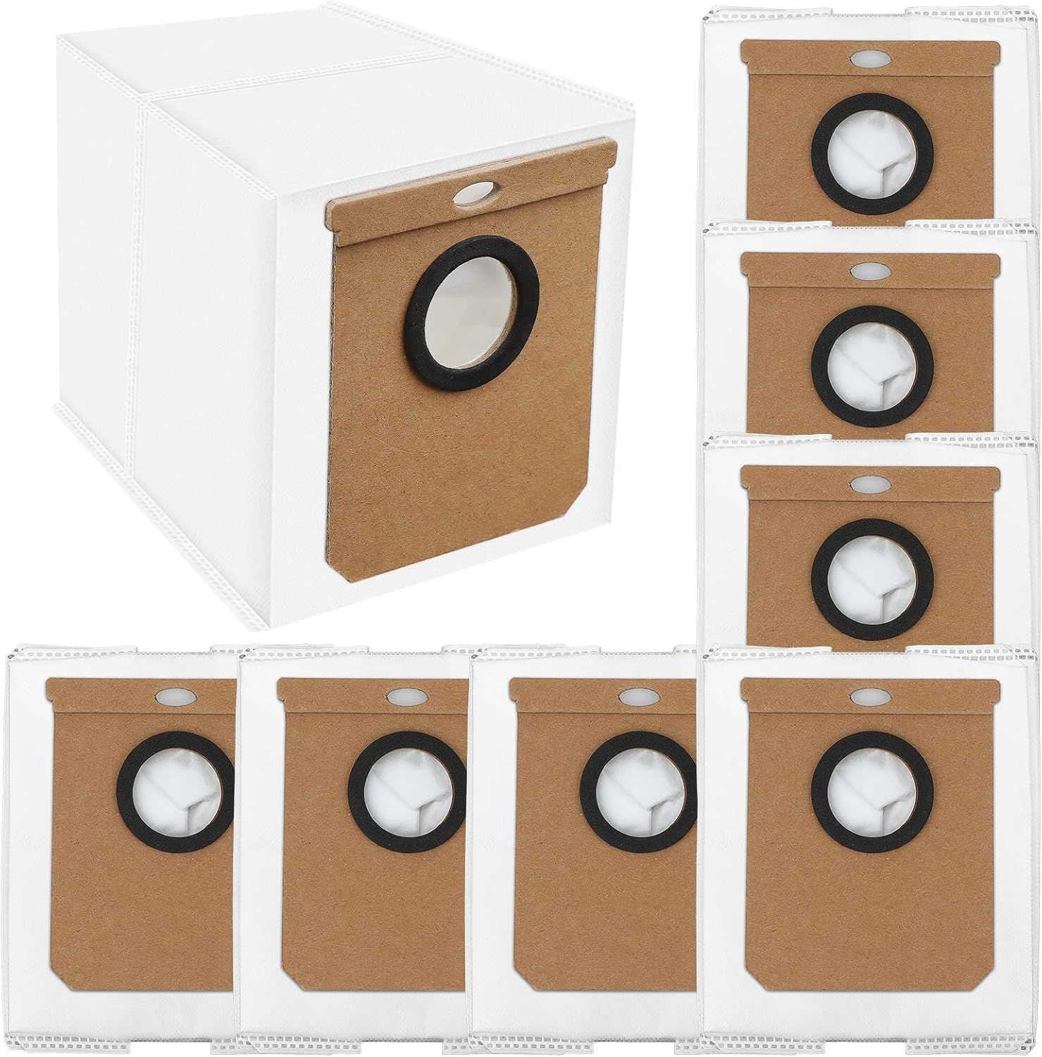 8 Pack Dust Bag or Euy L50 SES, L60 SES Series Robot Vacuum Cleaner with Sel-Empty Station,Replacement Parts Bags or Conga Home 10000, 8090 Ultra, 9090 AI, or Haier H9 + Dirt Disposal Bags - Image 1