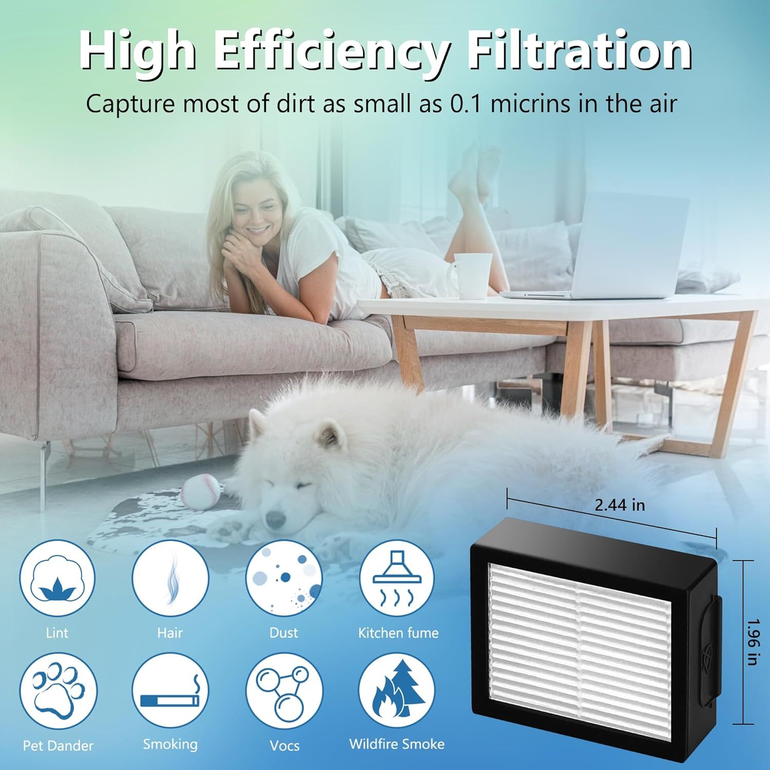 ilters Replacement or i-Robot Roomba E I & J Series i1+ i3 i3+ i4 i5/plus i6 i6+ i7 i7+/plus i8 i8+ E5 E6 E7 Vacuum Cleaner parts 4639161,6 Pack High Eiciency ilters+1 Cleaning Brush - Image 2