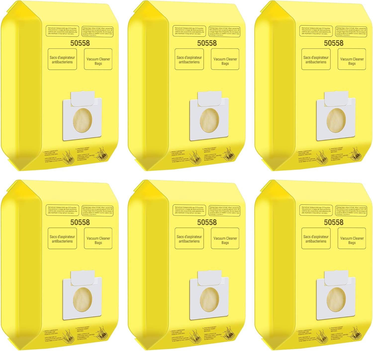 6 Pack Vacuum Cleaner Bags it or Kenmore Canister Type C/Q 5055 50555 50557 50558 and Pana·sonic Type C-5 C-18, 200 Series, 400 Series, 600 Series, 700 Series, 800 Series Vacuum By - Image 1