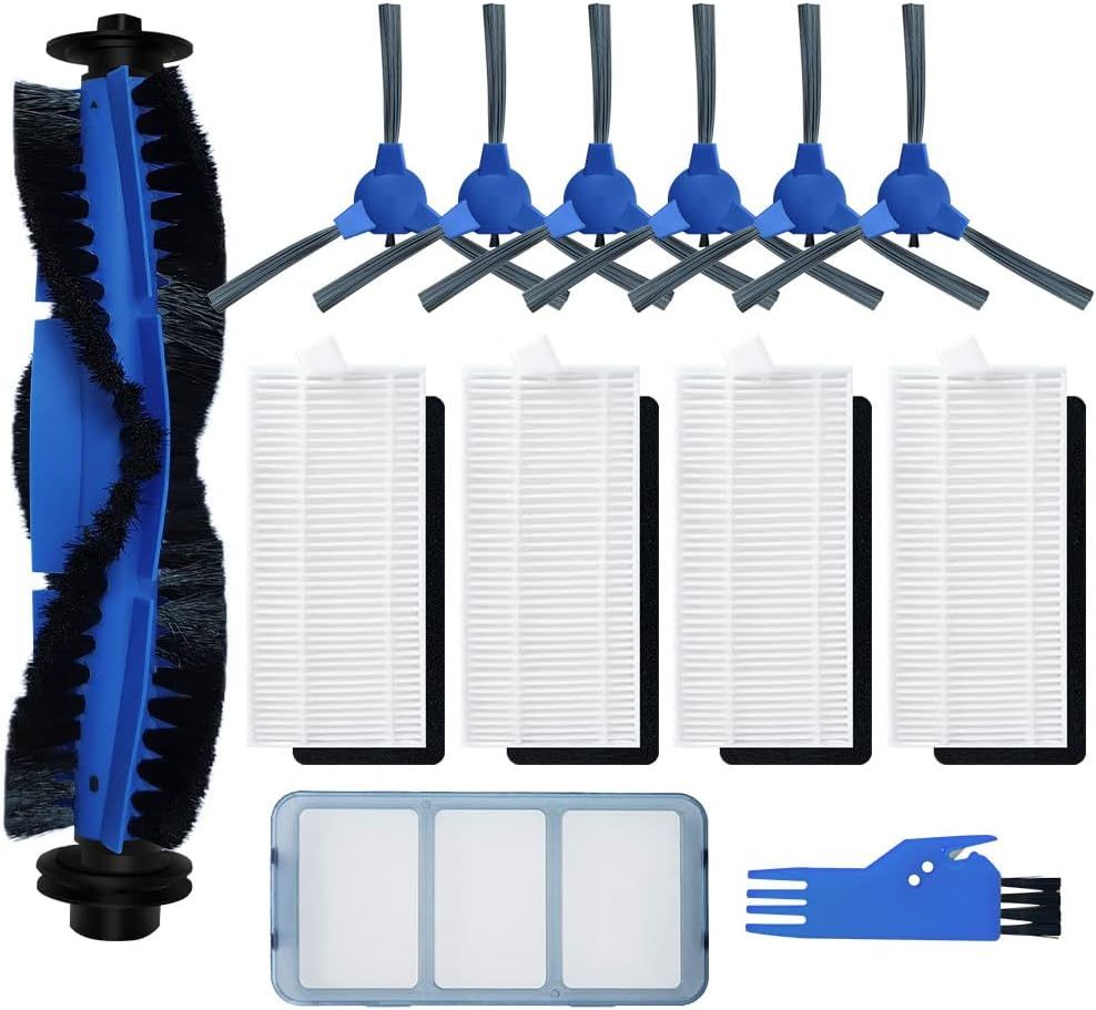 Replacement Parts or euy robovac 11S, 12, 15T, 15C, 25C, 30, 30C, 35C Slim Carpet Robotic Vacuum Cleaner Hepa ilter Pre-ilter Roller Brush Spin Side Brushes Attachment (with Pre-ilter) - Image 1