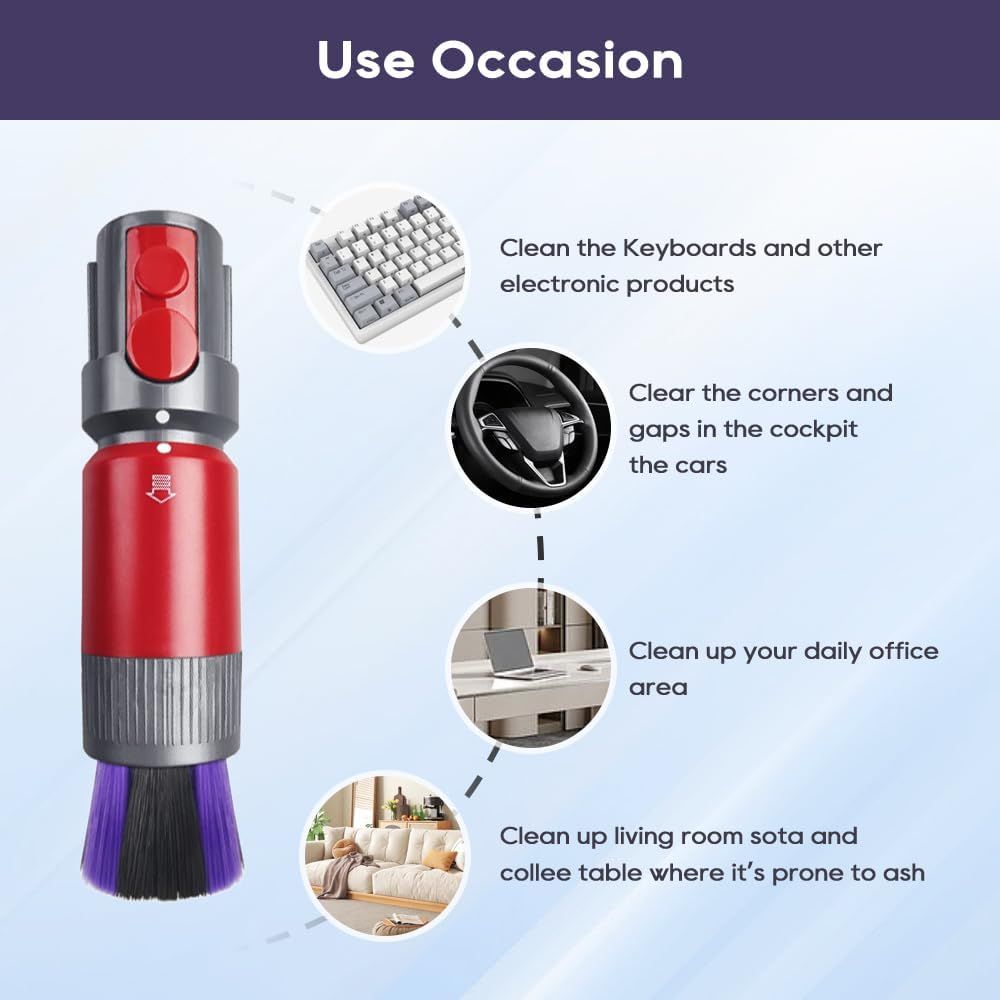 Traceless Scratch-ree Dusting Brush Compatible with Dyson V7 V8 V10 V11 V12 V15 Gen5 detect and Gen5 outsize Vacuum Cleaners, Handy Sel-cleaning Sot Bristles NOT or Digital Slim Series - Image 4