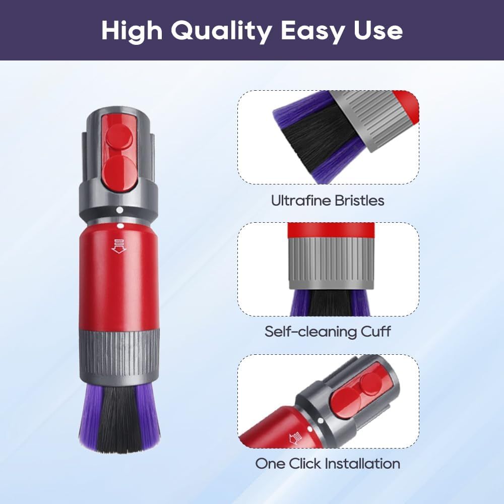 Traceless Scratch-ree Dusting Brush Compatible with Dyson V7 V8 V10 V11 V12 V15 Gen5 detect and Gen5 outsize Vacuum Cleaners, Handy Sel-cleaning Sot Bristles NOT or Digital Slim Series - Image 5
