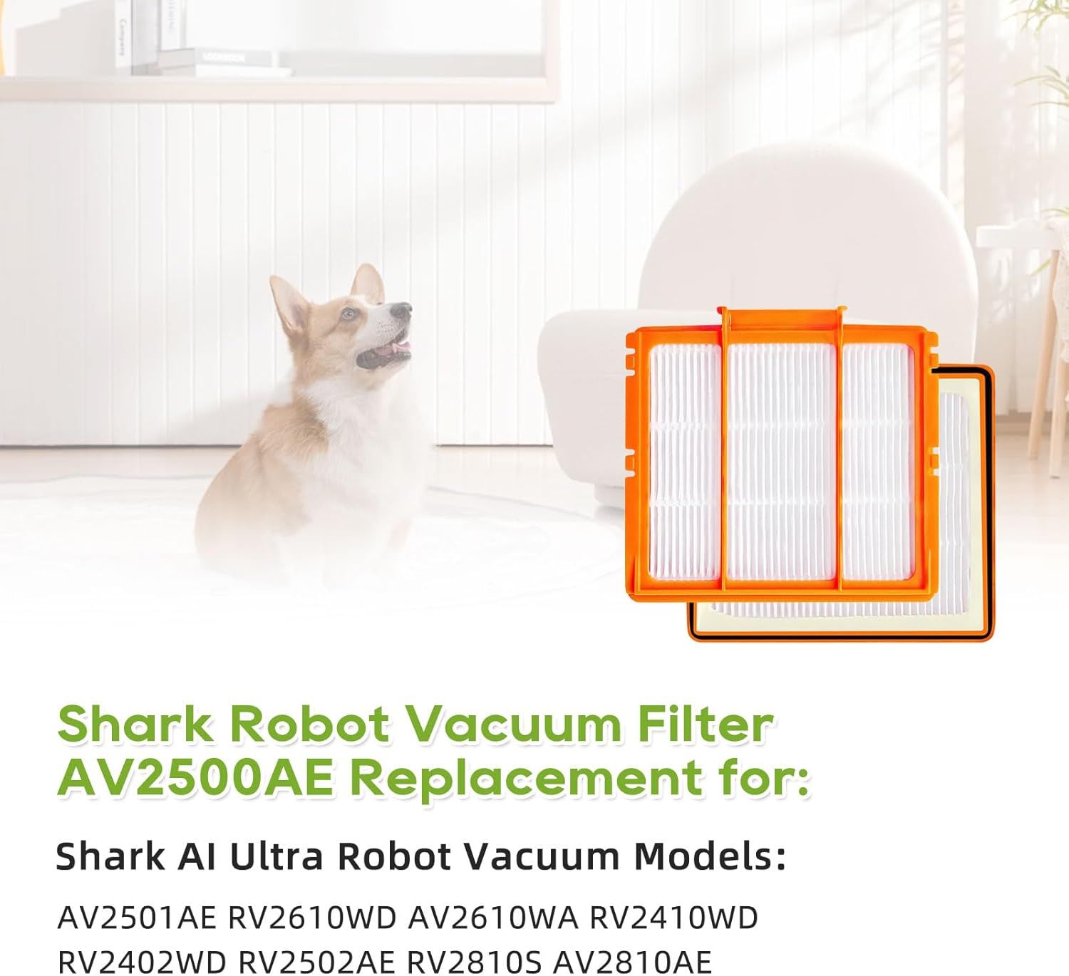 6 Pcs Replacement Pre-Motor ilter Compatible or Shark AV251WAXUS AV2511AE AV2501S AV2501AE RV2610WA UR2500SR UR250BEOUS AI Ultra Vacuum Robots Saver Kit Alternative to Part NO. XPRRV2500 - Image 5