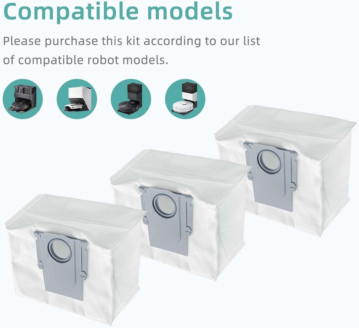 6 Pcs Replacement Reill Dust Bags Compatible with  Q10 S5+, Q10 X5+, Q7 M5+, Q5 Max+, Q5+, S8 Pro Ultra, S8+, Q7 Max+, Q8 Max+, Robotic Vacuums 3L Large Capacity - Image 2