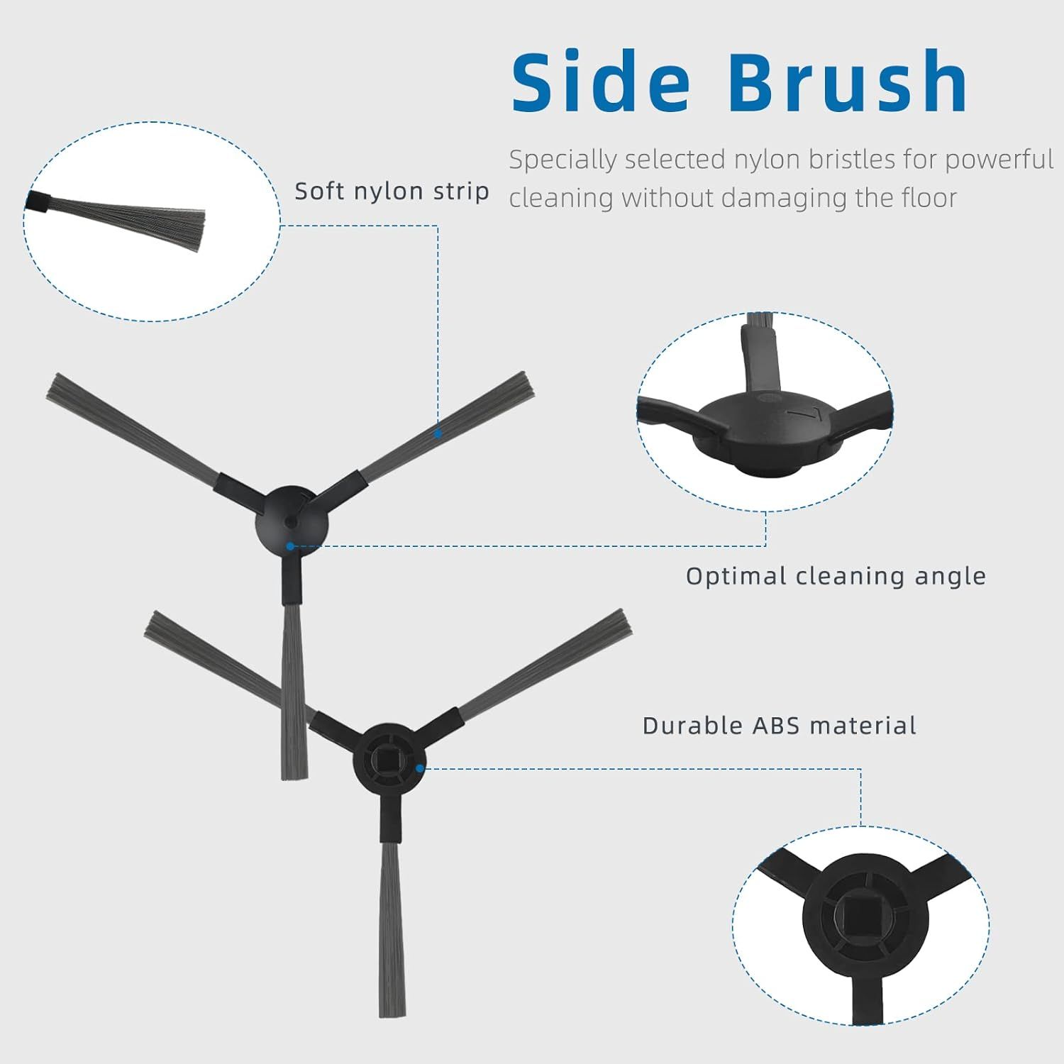 Replacement Parts or MAMNV BR150 BR151 BR152 BR153 BR154 also it ZCWA, GTTVO, ONSON, SHELIKI Robotic Cleaners: 4 Side Brushes, 4 HEPA ilters, 2 Mop Pads - Image 3