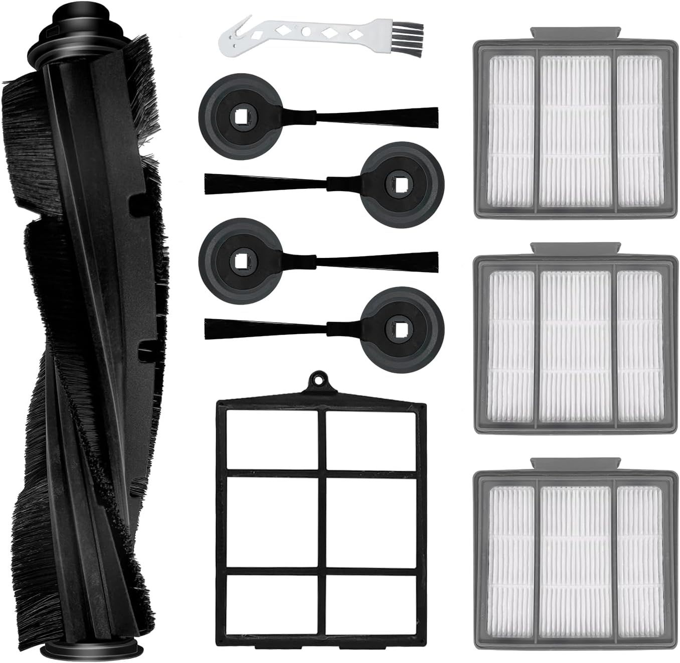 Spare Replacement Parts or Shark ION Robot AV751 AV752 AV753 S87 R85 RV850, RV850WV Vacuum Cleaner Accessory Kit Pack o 4 Side Brushes,1 Main Brush, 3 Pre-Motor ilter, 1 Cleaning Gear - Image 1