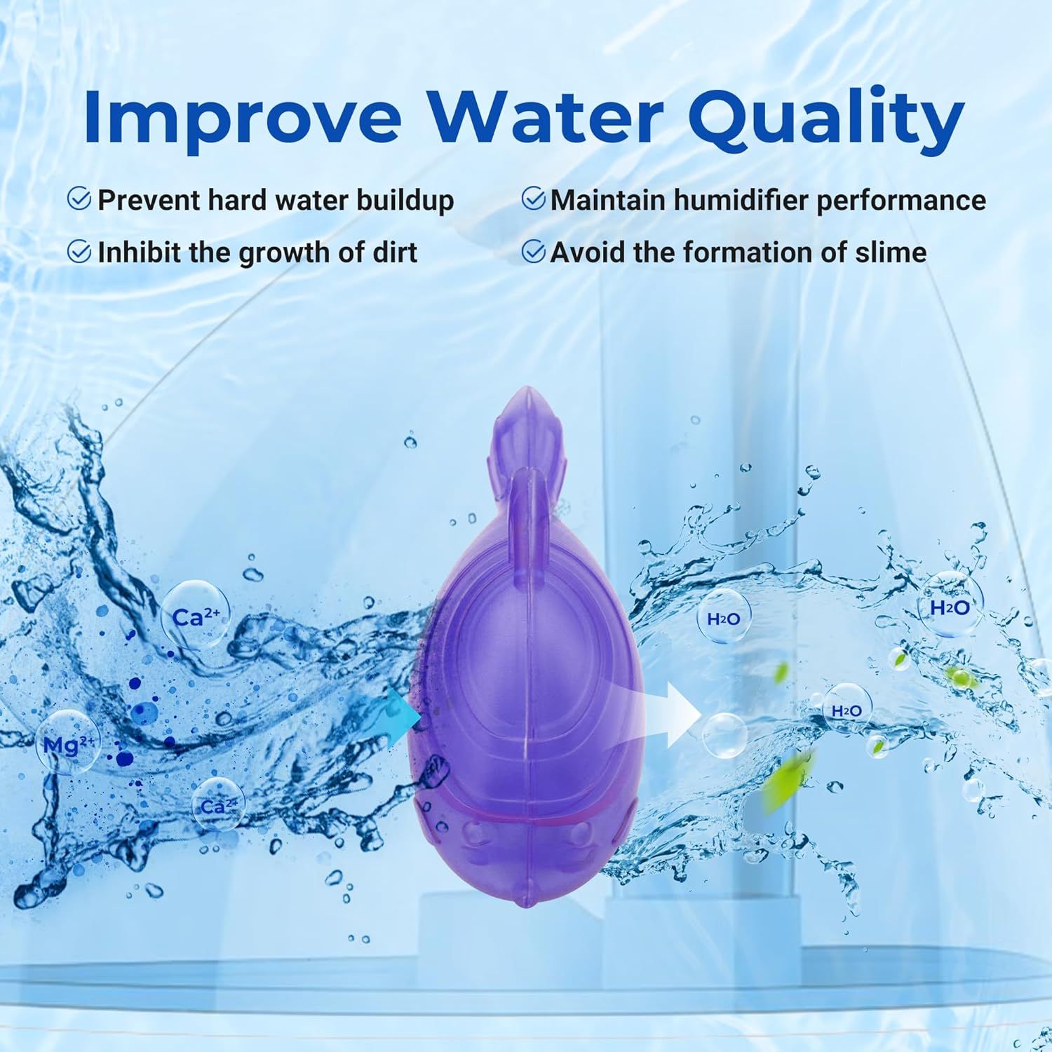 Humidiier Cleaning ish, 6 Pack Humidiier Cleaner or Humidiiers and ish Tanks, Puriies Water, Prevents Hard Water Build-Up, Reduces Scale, Purple - Image 5