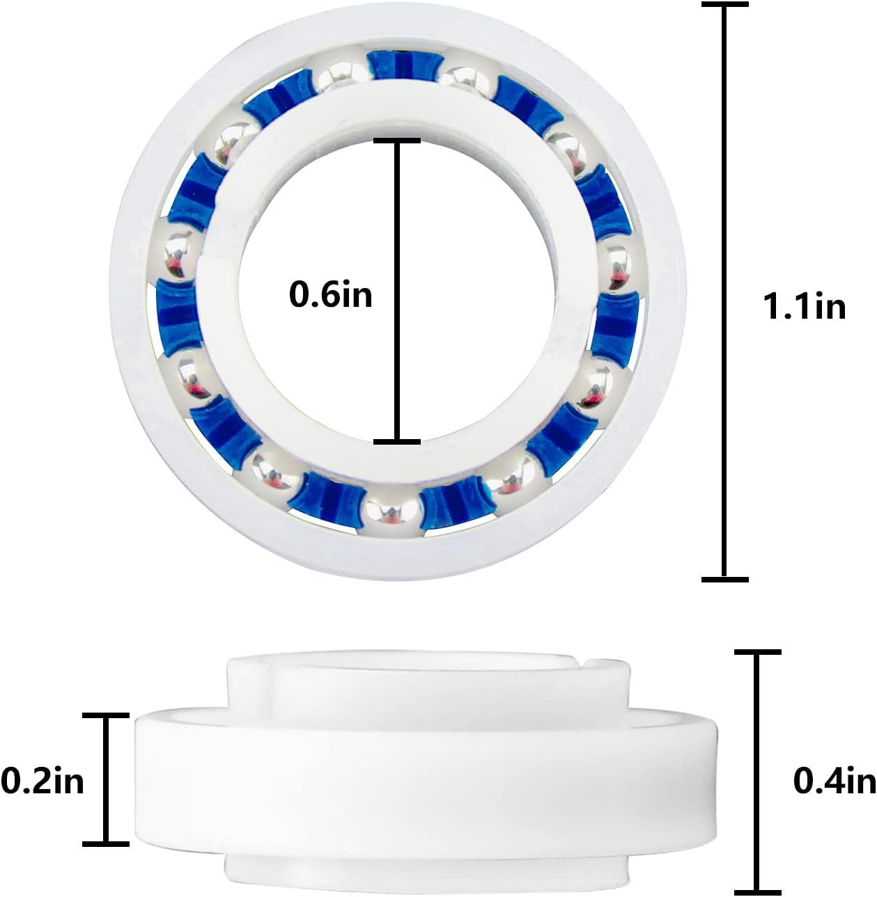 C60 C-60 Ball Bearing Replacement or Pool Cleaner Wheels, Perectly Compatible with Polaris Pressure Pool Cleaners 180 and 280, Smooth Rotation and Sturdy Materials, 10 Pack - Image 2