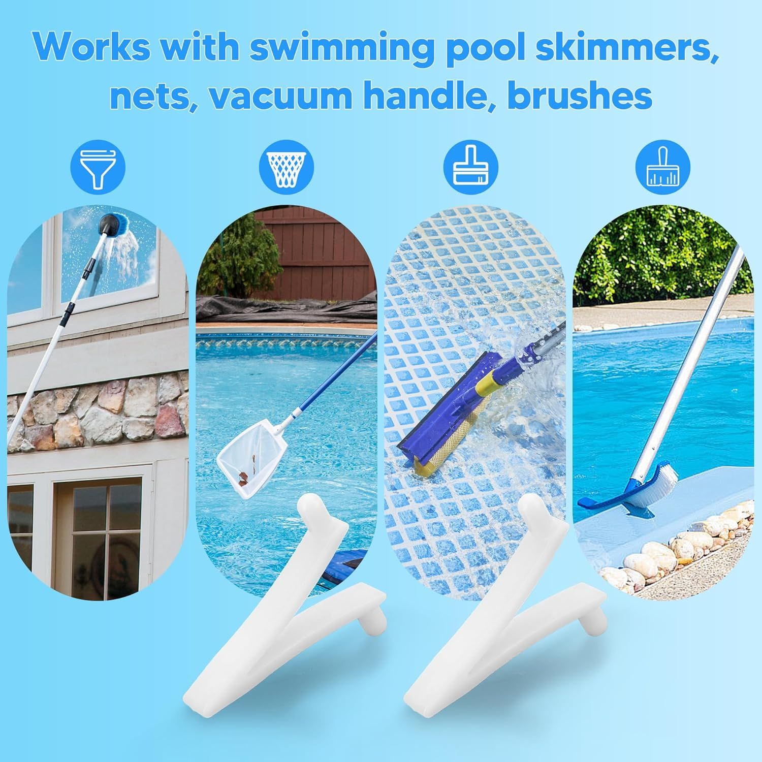 Pool Butterly Clips V-Clips Attachment Clips Replacement or Pool Spa Brush Lea Rake Lea Skimmer (24 Pack) - Image 3