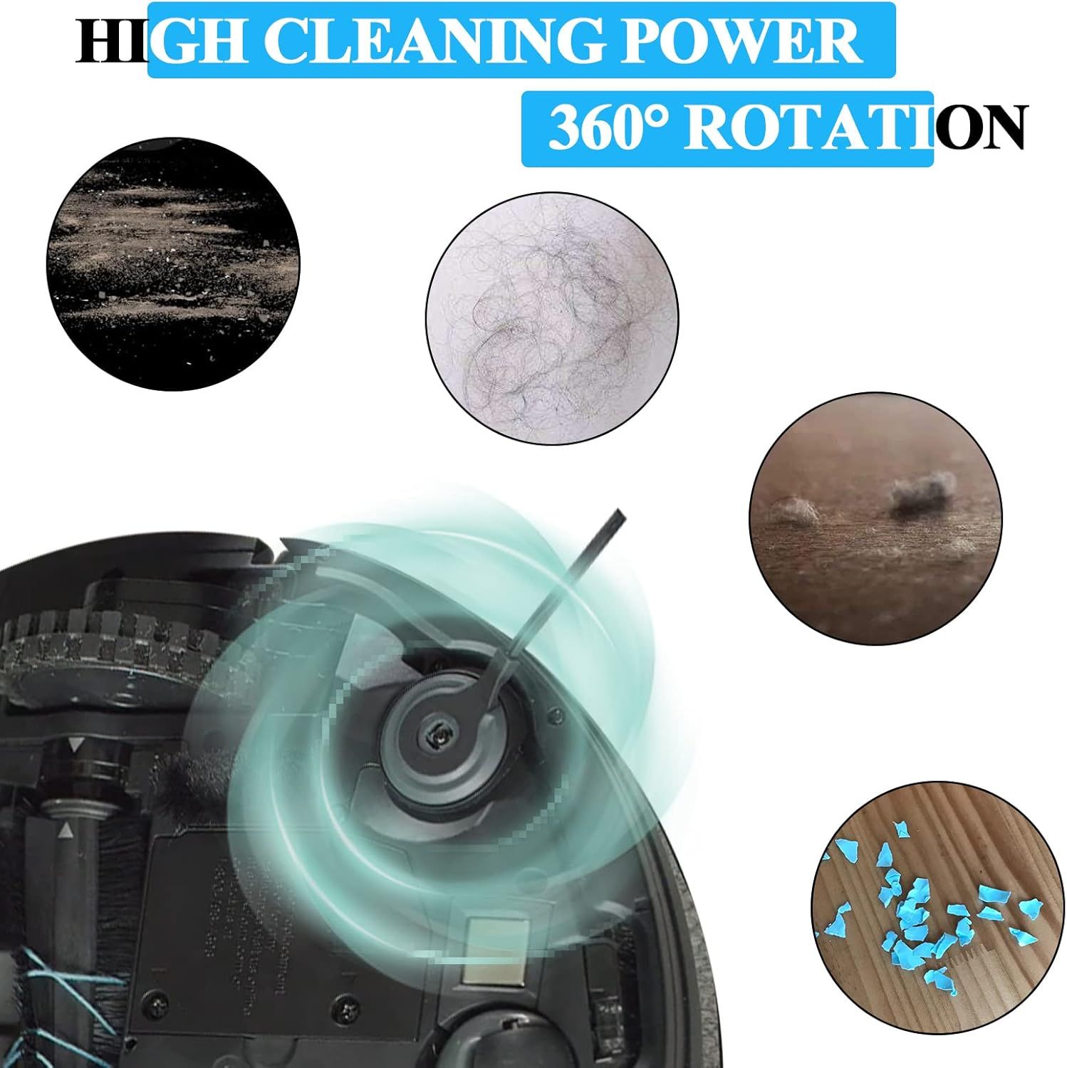 Vacuum Parts Replacement or Shark ION Robot RVSBK950 R85 RV850 RV850BRN RV850WV RV851WV RV871 S86 S87 RV700_N R71 R72 RV720_N R75 RV750_N AV752 Vacuums Attachments, Rotates 360 Degrees, 8 Pack - Image 5