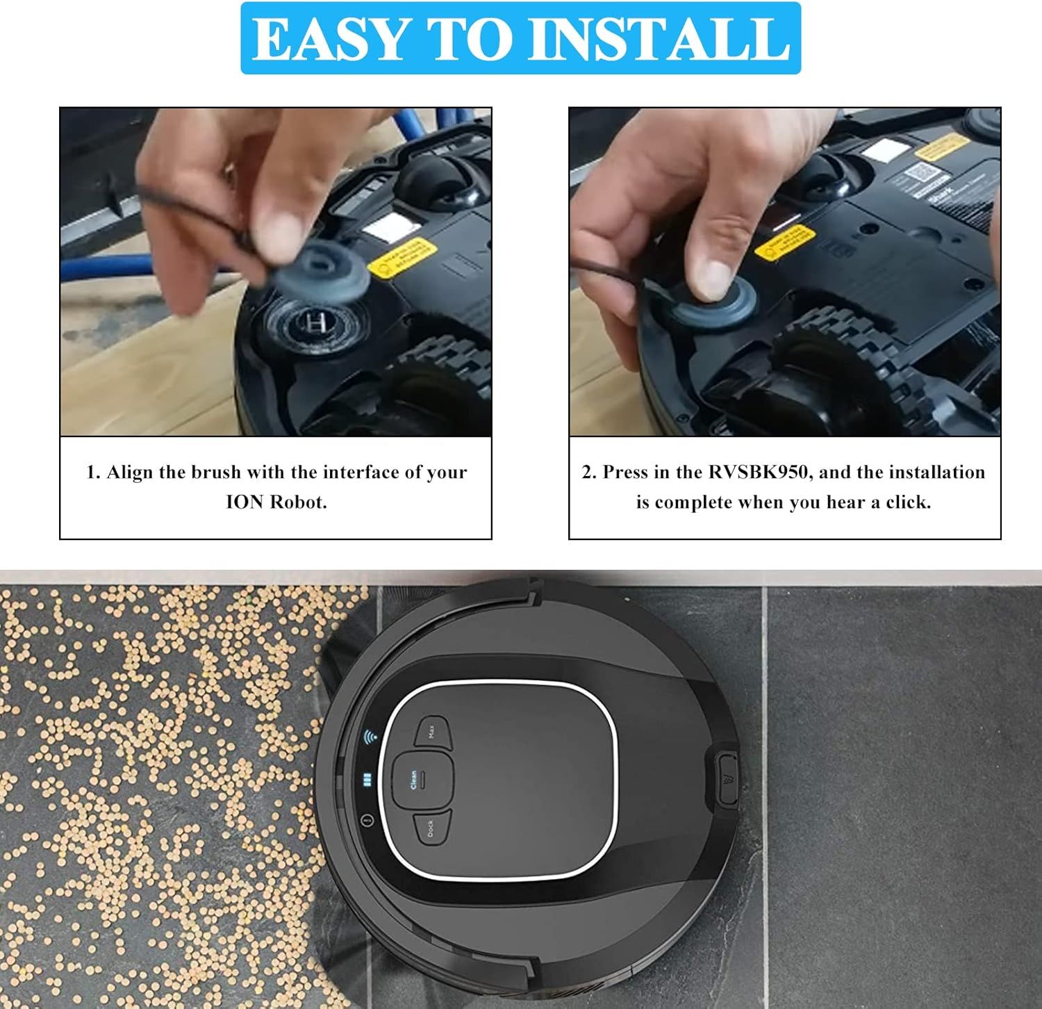 Vacuum Parts Replacement or Shark ION Robot RVSBK950 R85 RV850 RV850BRN RV850WV RV851WV RV871 S86 S87 RV700_N R71 R72 RV720_N R75 RV750_N AV752 Vacuums Attachments, Rotates 360 Degrees, 8 Pack - Image 6