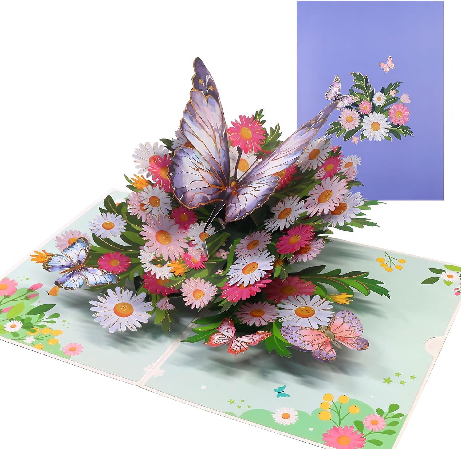 Birthday Card or Wie, Beautiul 3D Butterly Pop-Up Greeting Card with Envelope, Heartelt Birthday Gits or Wie, Husband, Girlriend, Mom, Dad, Sister, riend on Special Day (Purple) - Image 1