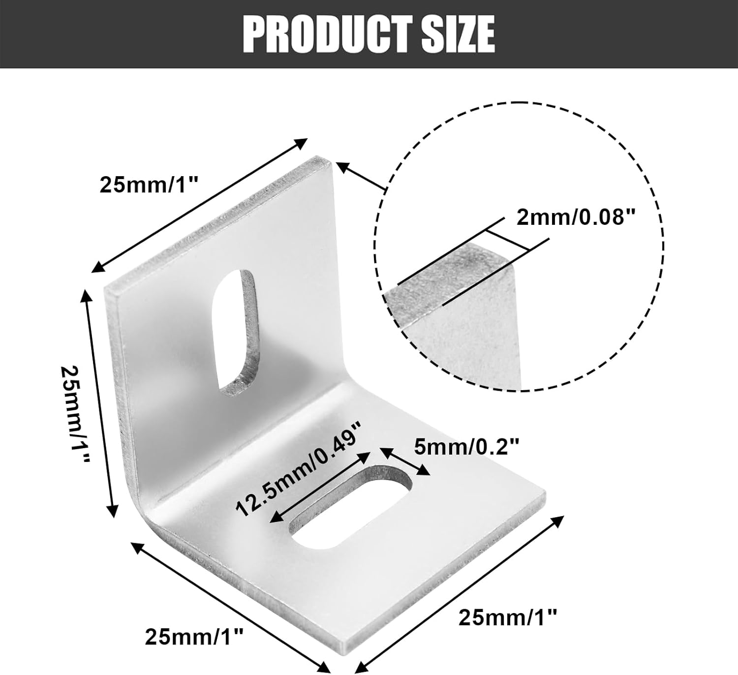 Biaungdo 20 Pcs Heavy Duty Table Top Fasteners, Silver Z Clips Fastener Connector, Adjustable Corner Braces Right Angle L Brackets for Table Tops, Shelves, Desk, Chairs, Repairing Furniture - Image 2
