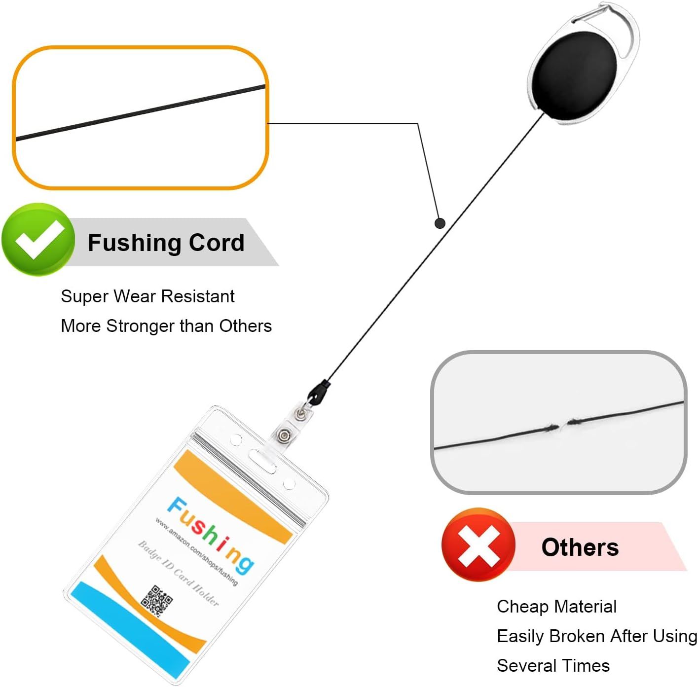 10Pcs Retractable ID Badge Holders ID Badge Reels with Belt Clip Retractable Badge Holders or Oice Worker Doctor Nurse (Black) - Image 5
