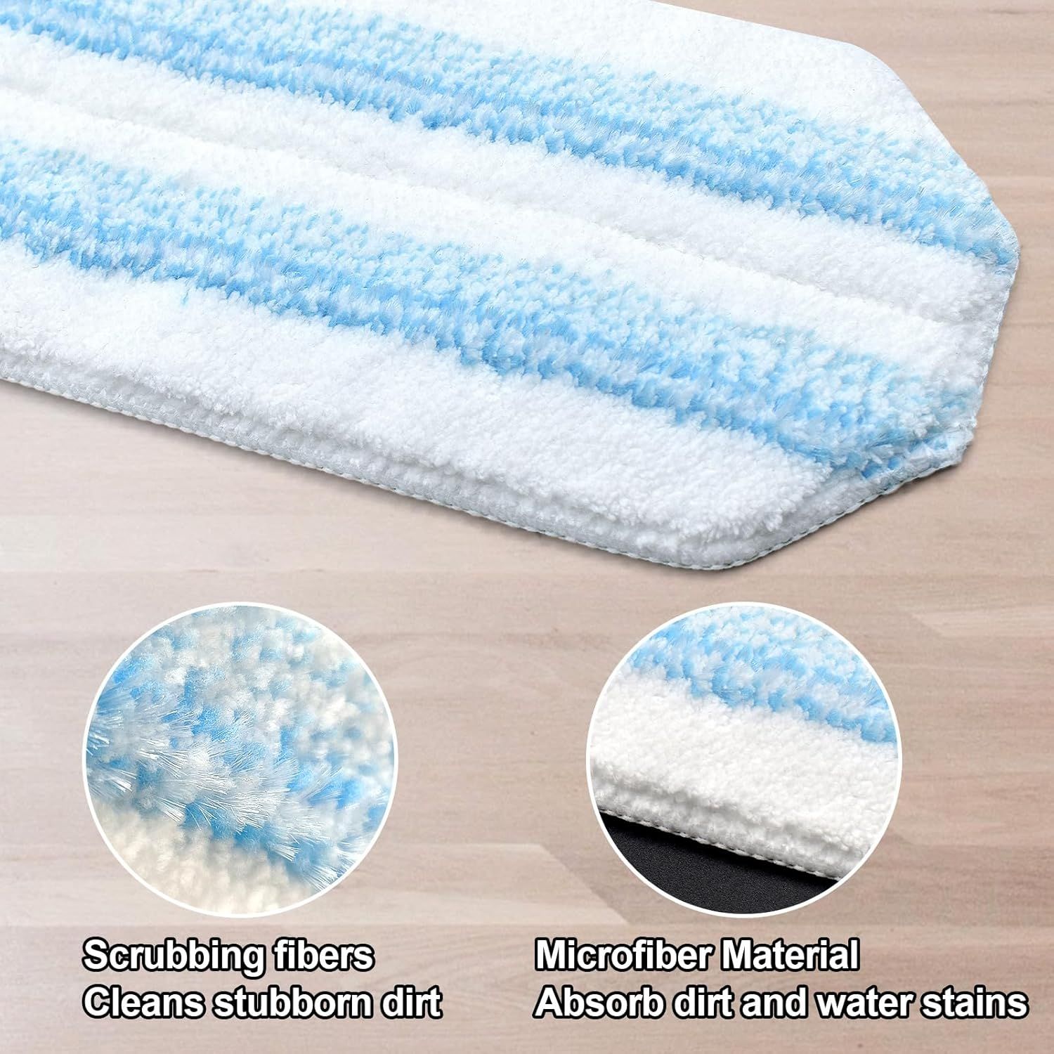 Mop Pads Replacements Compatible with O Cedar H2prO lat Mop System Microiber Mop Replacement Heads or O-Cedar/Vileda H2prO lat loor Mop, Washable & Reusable Pad Reills or Deep Cleaning, 4 Pack - Image 2