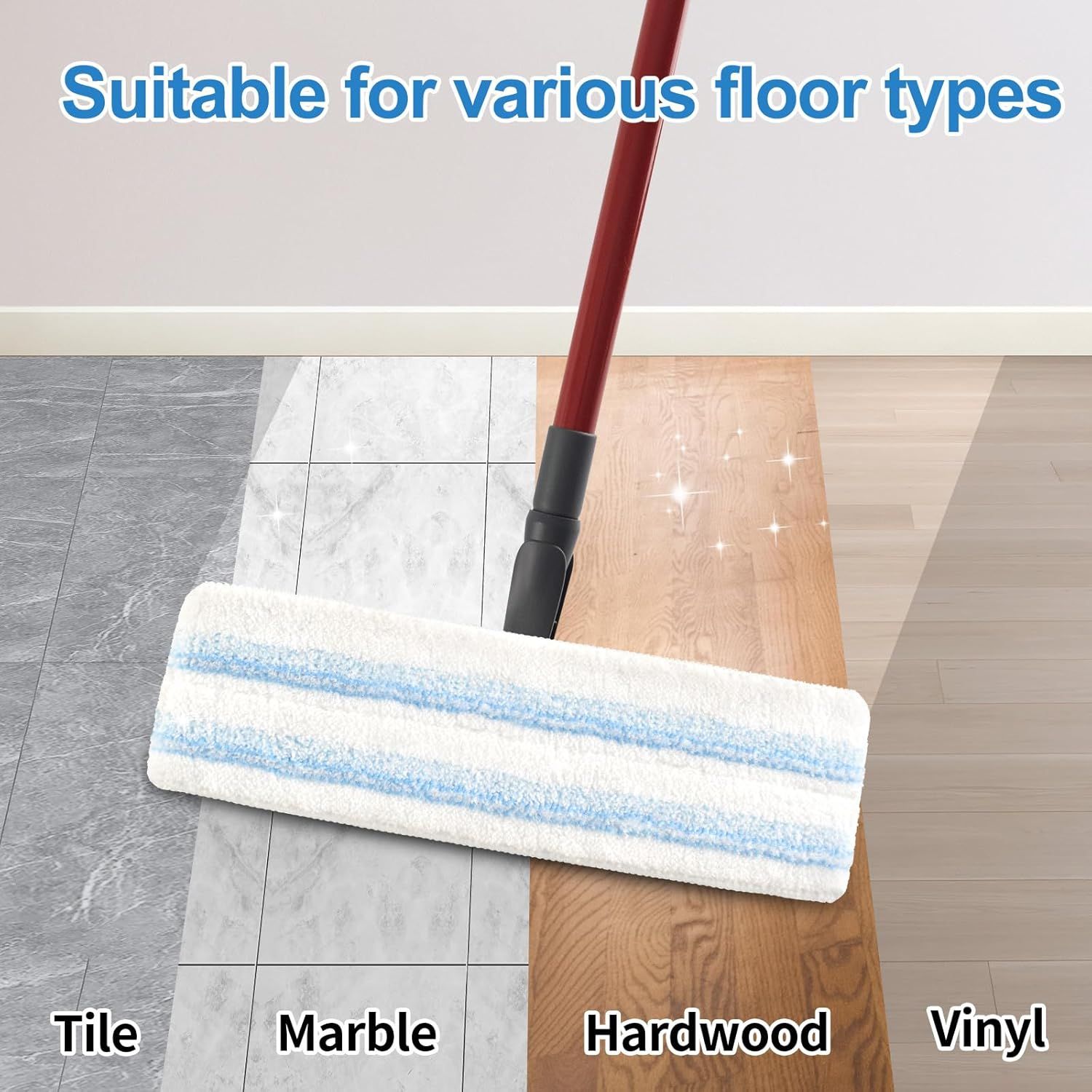 Mop Pads Replacements Compatible with O Cedar H2prO lat Mop System Microiber Mop Replacement Heads or O-Cedar/Vileda H2prO lat loor Mop, Washable & Reusable Pad Reills or Deep Cleaning, 4 Pack - Image 5