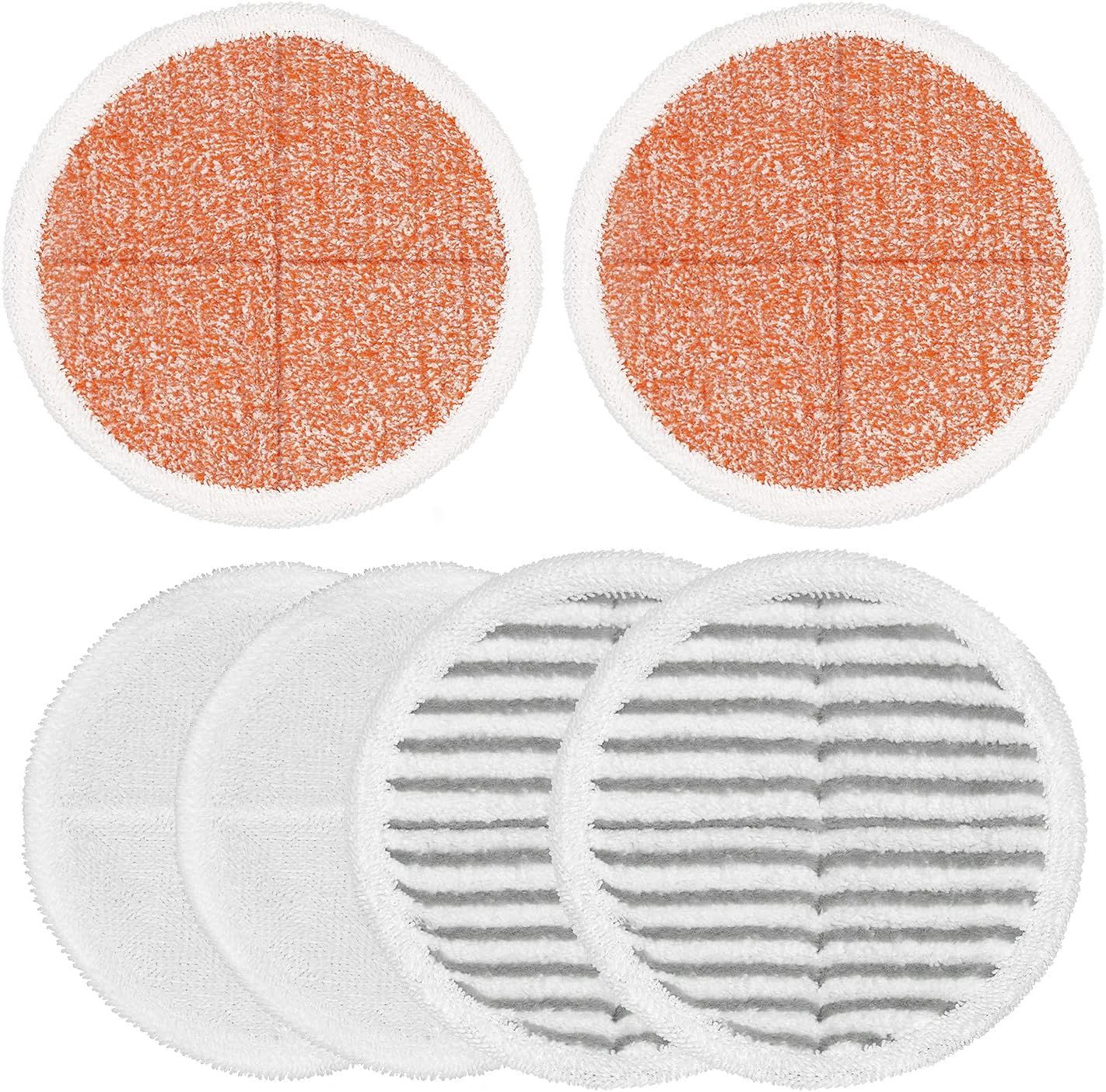 6 Pack Mop Pads Replacement Compatible with Bissell Spinwave Mops 2124 2039 2037 2039A Series Steam Mop Pads or Bissell Spinwave Hard loor Cleaning Kits 2 Sot Pads, 2 Scrubby and 2 Heavy Scrub Pads - Image 1