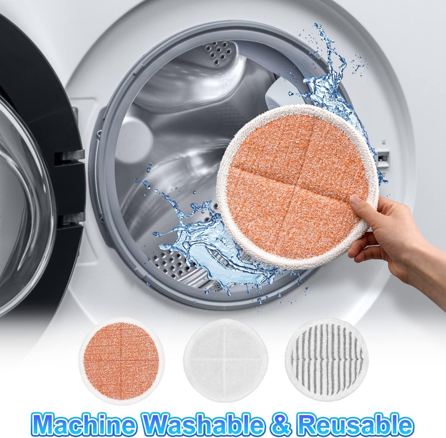 6 Pack Mop Pads Replacement Compatible with Bissell Spinwave Mops 2124 2039 2037 2039A Series Steam Mop Pads or Bissell Spinwave Hard loor Cleaning Kits 2 Sot Pads, 2 Scrubby and 2 Heavy Scrub Pads - Image 6