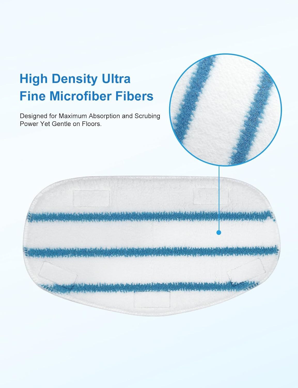 Steam Mop Pads Compatible with PurSteam ThermaPro 10-in-1 and ThermaPro 211 Steam Mop Cleaner Microiber Pur steam Mop Replacement Pads Washable Reusable Steam Mop Pads or Steamer loor Cleaning - Image 3