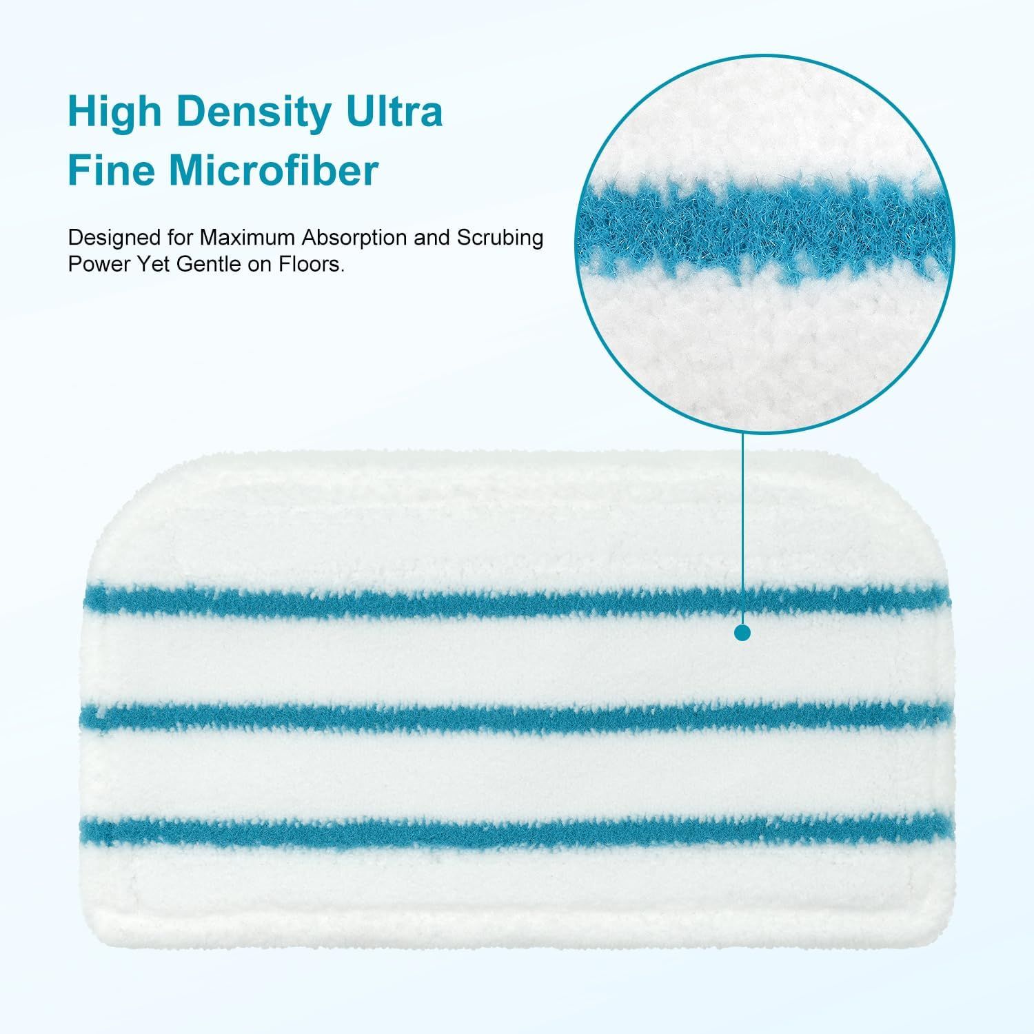 Steam Mop Pads Replacement Compatible with Black Decker Steam Mop SM1600, SM1610, SM1620, HSM13E1, HSMC1300X, HSMC1321, HSMC1361SG Cleaner Black and Decker Steam Mop Replace Pads or loor Cleaning - Image 4