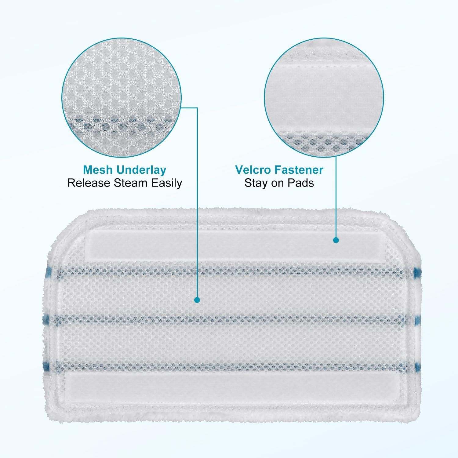 Steam Mop Pads Replacement Compatible with Black Decker Steam Mop SM1600, SM1610, SM1620, HSM13E1, HSMC1300X, HSMC1321, HSMC1361SG Cleaner Black and Decker Steam Mop Replace Pads or loor Cleaning - Image 5