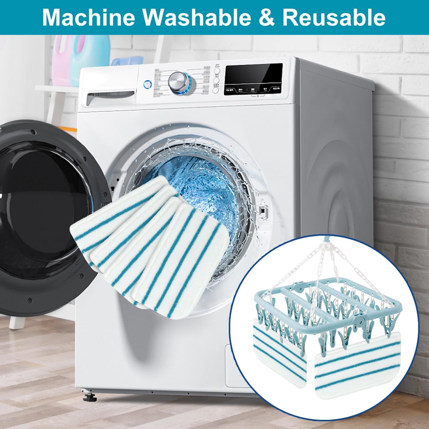 Steam Mop Pads Replacement Compatible with Black Decker Steam Mop SM1600, SM1610, SM1620, HSM13E1, HSMC1300X, HSMC1321, HSMC1361SG Cleaner Black and Decker Steam Mop Replace Pads or loor Cleaning - Image 7